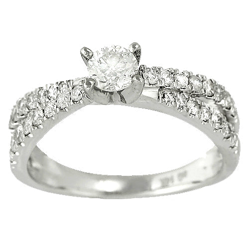 14KW 1.00CTW DIAMOND FANCY RING [0.40CT CTR]
