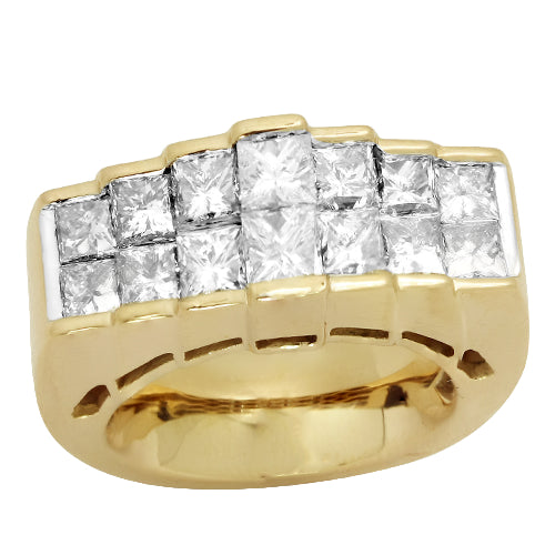 14KY 4.50CTW DIAMOND PYRAMID RING