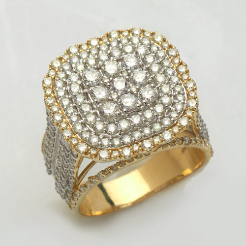 14KY 3.00CTW DIAMOND SQUARE CLUSTER RING