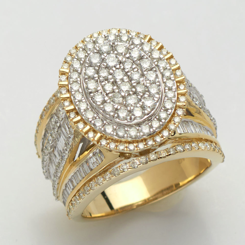 14KY 2.50CTW DIAMOND OVAL CLUSTER RING