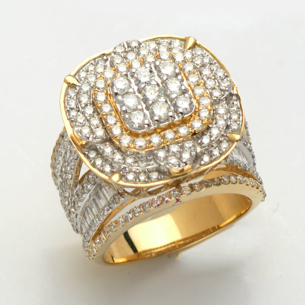 14KY 3.25CTW DIAMOND SQUARE CLUSTER RING