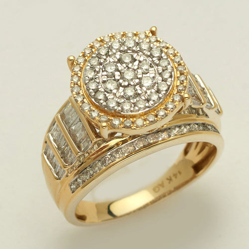 14KY 1.40CTW DIAMOND ROUND CLUSTER RING