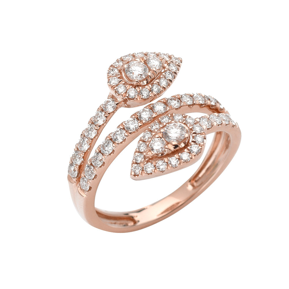 14KR 0.95CTW ROUND DIAMOND FANCY LADIES RING