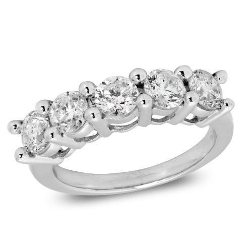 14KW 1.75CTW 5-STONE DIAMOND RING