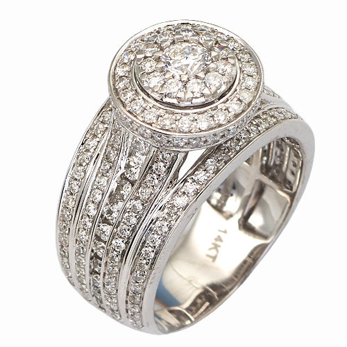 14KW 1.65 CTW DIAMOND ROUND HALO RING