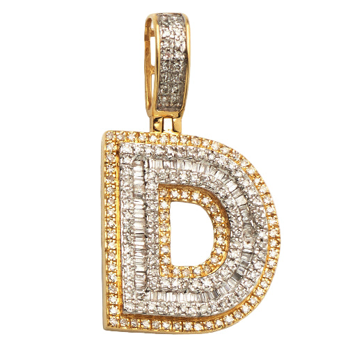 14KY 0.75 CTW DIAMOND INITIAL PENDANT "D"