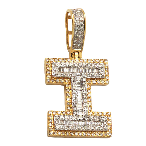 14KY 0.60 CTW DIAMOND INITIAL PENDANT "I"