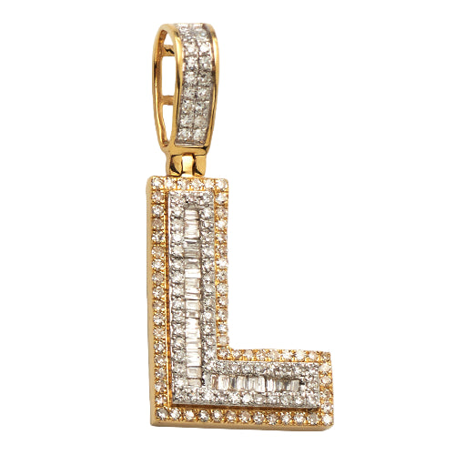 14KY 0.65 CTW DIAMOND INITIAL PENDANT "L"