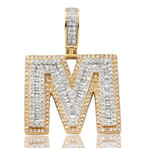 14KY 1.00 CTW DIAMOND INITIAL PENDANT "M"