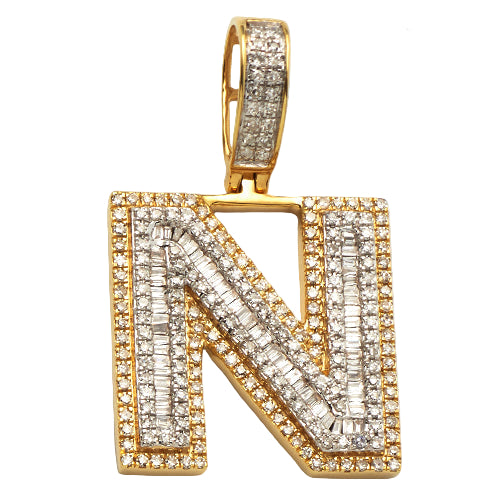 14KY 0.90 CTW DIAMOND INITIAL PENDANT 