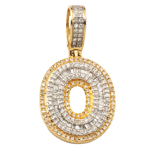 14KY 0.65 CTW DIAMOND INITIAL PENDANT "O"