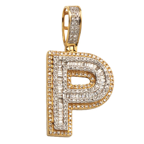 14KY 0.70 CTW DIAMOND INITIAL PENDANT 