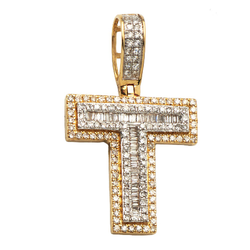 14KY 0.70 CTW DIAMOND INITIAL PENDANT 