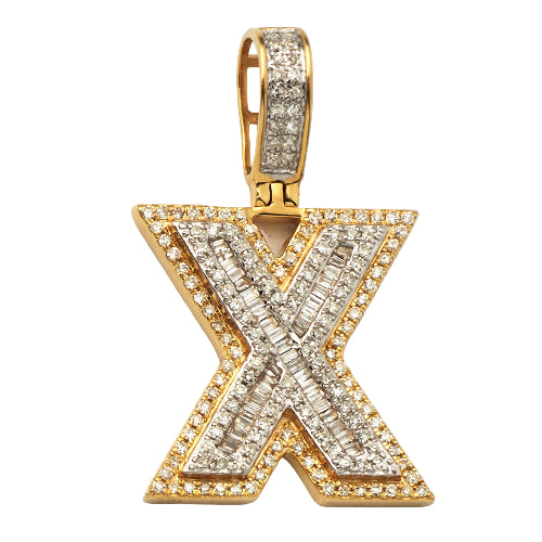 14KY 0.65CTW DIAMOND INITIAL PENDANT 