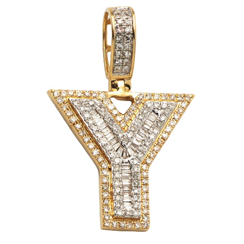 14KY 0.65CTW DIAMOND INITIAL PENDANT "Y"
