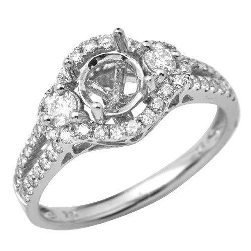14KW 0.70CTW DIAMOND SEMI MOUNT RING