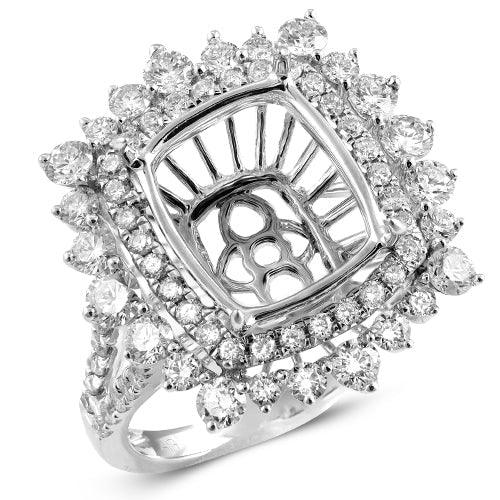14KW 1.65CTW DIAMOND SEMI MOUNT RING