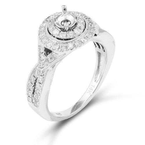14KW 1.00CTW DIAMOND MILIGRAIN SEMI MOUNT RING