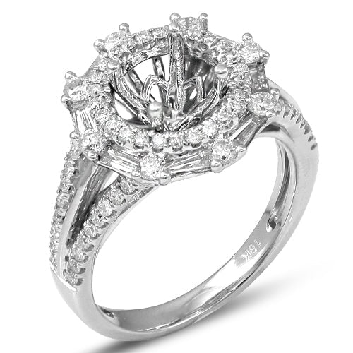 18KW 1.10CTW DIAMOND SEMI MOUNT RING