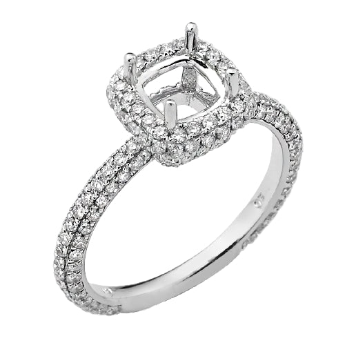 14KW 1.15CTW DIAMOND SEMI MOUNT RING