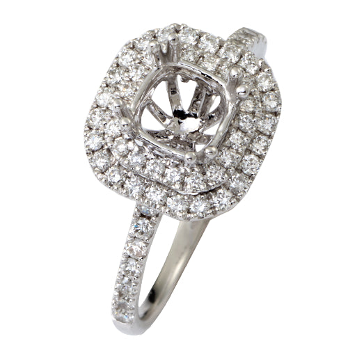 14KW 0.50CTW DIAMOND SQUARE HEAD SEMI MOUNT RING -