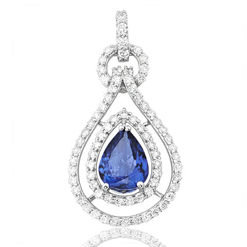 14KW 1.25CTW DIAMOND PENDANT WITH 1.19CT PEAR SHAP
