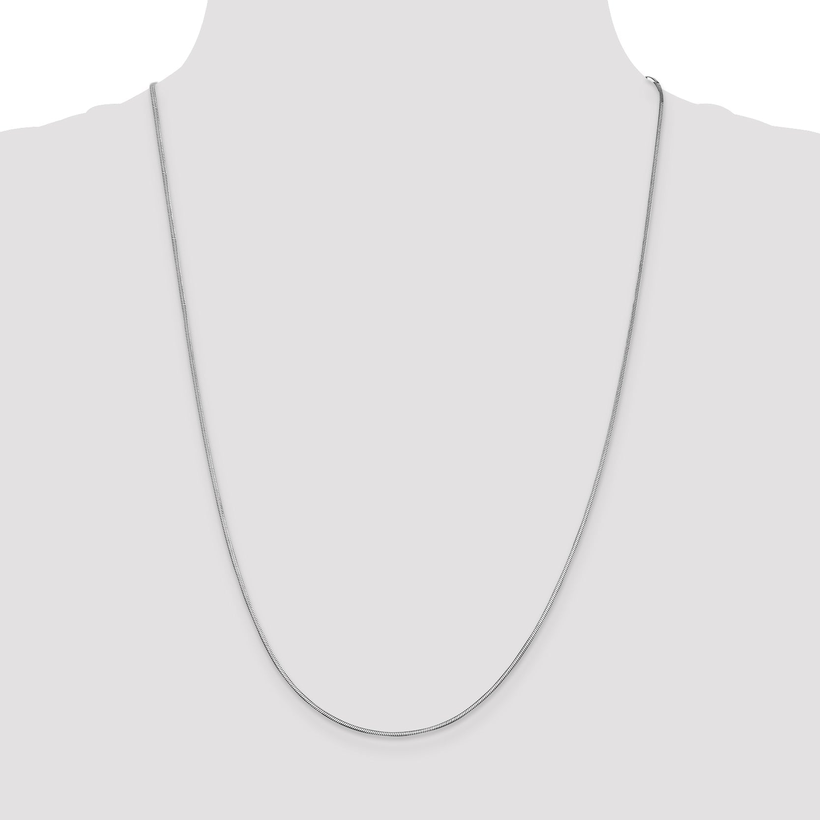 14k WG 1mm Octagonal Snake Chain