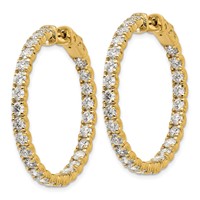 TO 14k 4 7/8ct Lab Grown DIA. VS+ F+ Comp. In&Out Hoops