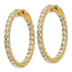 TO 14k 4 7/8ct Lab Grown DIA. VS+ F+ Comp. In&Out Hoops
