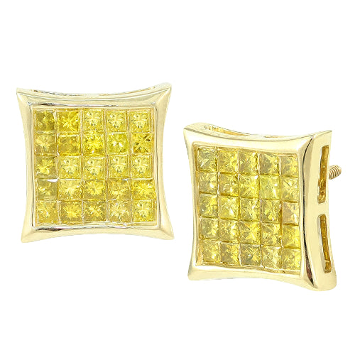 10KY 1.85CTW YELLOW PC DIAMOND FLAT KITE EARRINGS